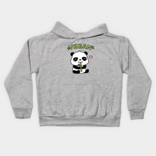 Cute Panda Eating Bamboo Shoot Vegan Kids Hoodie